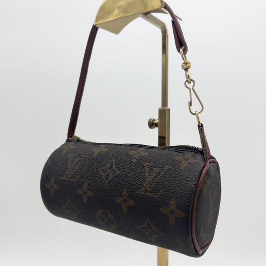 Louis Vuitton Accessory Pouch Hand Pouch Monogram PVC Leather Brown Authentic