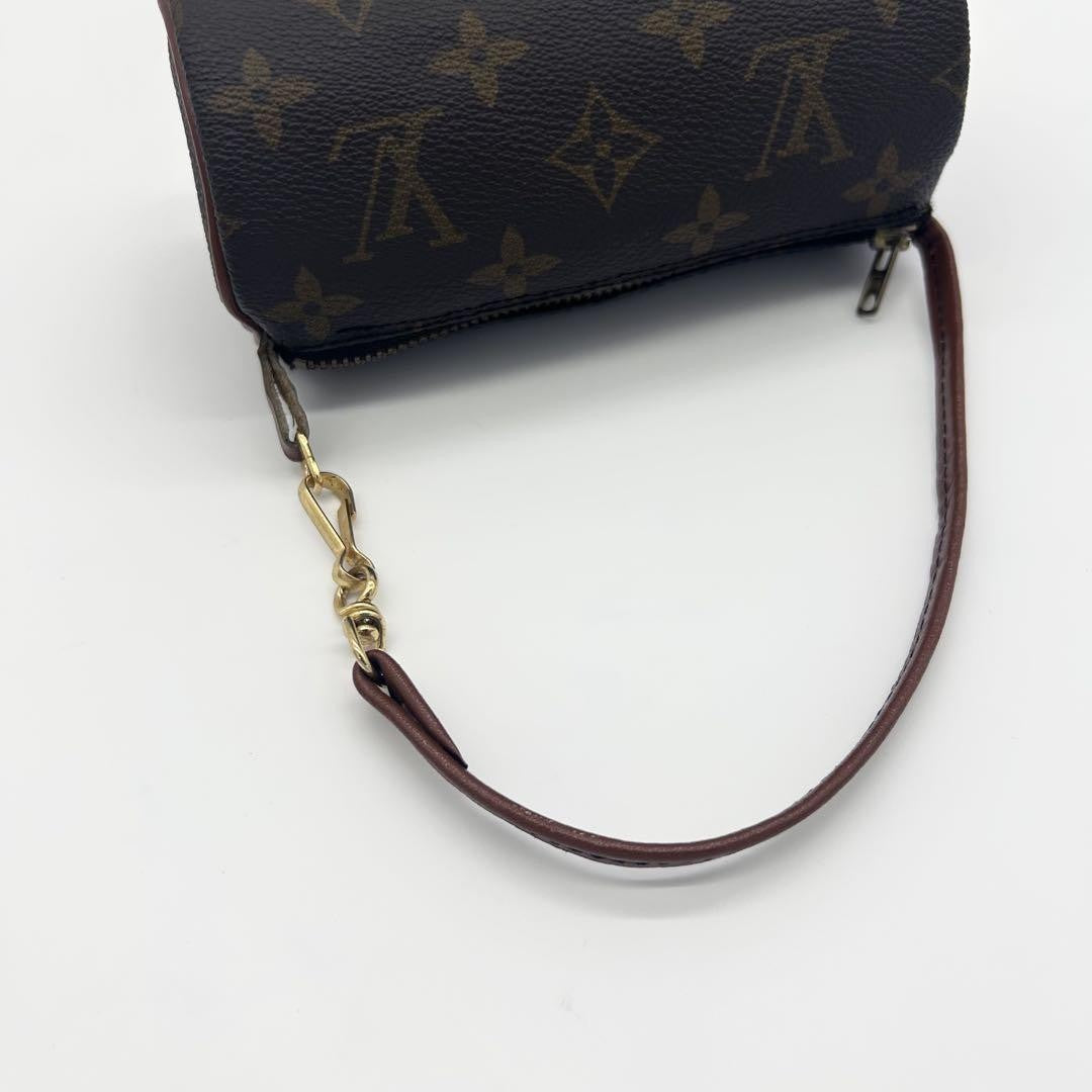 Louis Vuitton Accessory Pouch Hand Pouch Monogram PVC Leather Brown Authentic