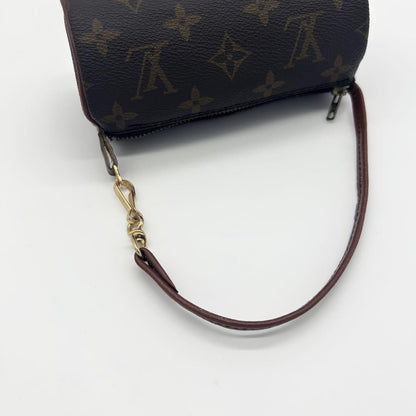 Louis Vuitton Accessory Pouch Hand Pouch Monogram PVC Leather Brown Authentic