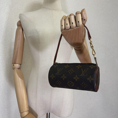 Louis Vuitton Accessory Pouch Hand Pouch Monogram PVC Leather Brown Authentic