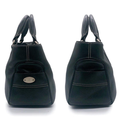 CELINE Hand Bag Tote Purse Leather Black Authentic