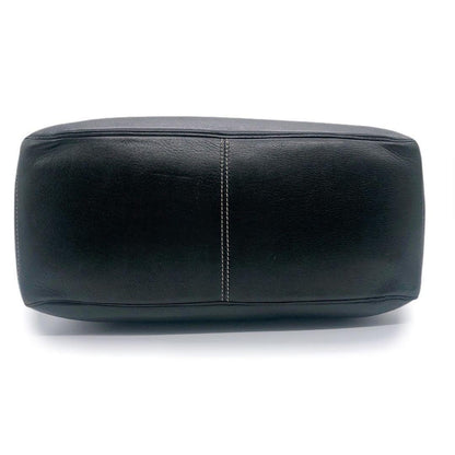 CELINE Hand Bag Tote Purse Leather Black Authentic
