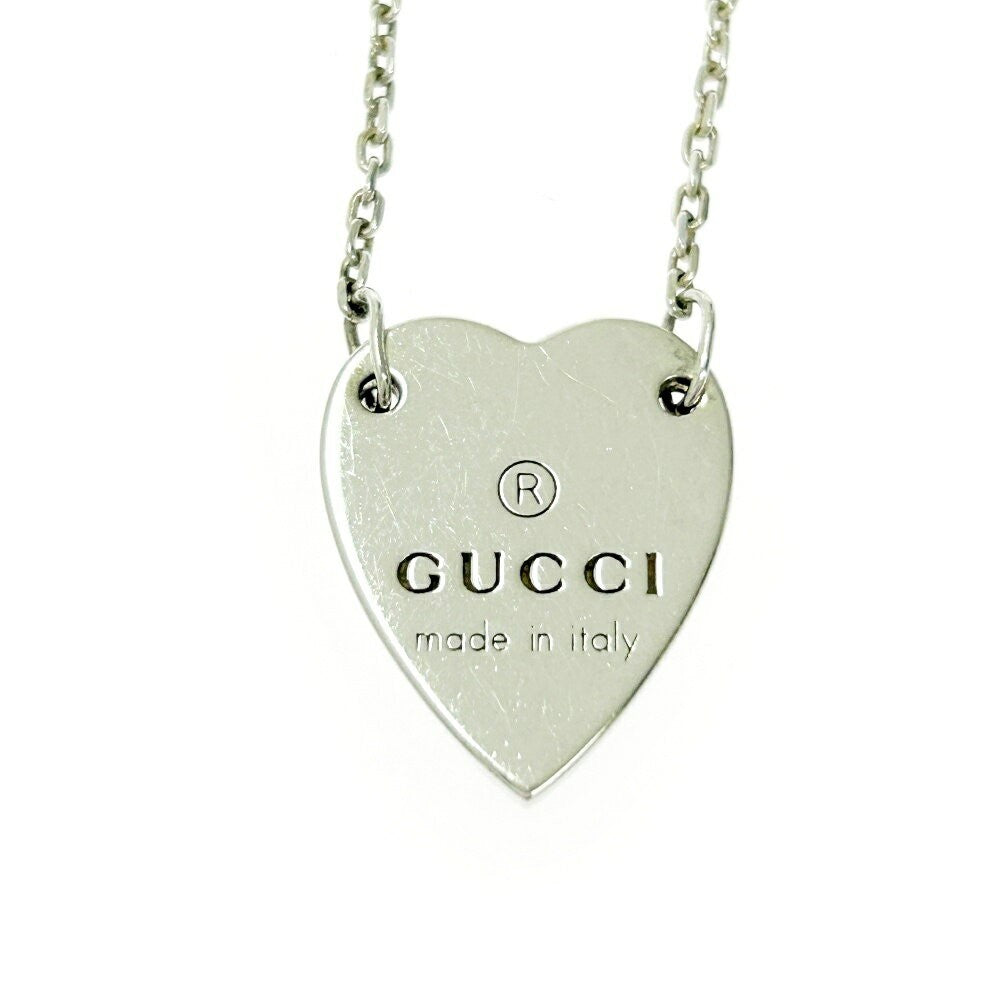 GUCCI Necklace Pendant Heart Silver 925 Women Accessory Authentic