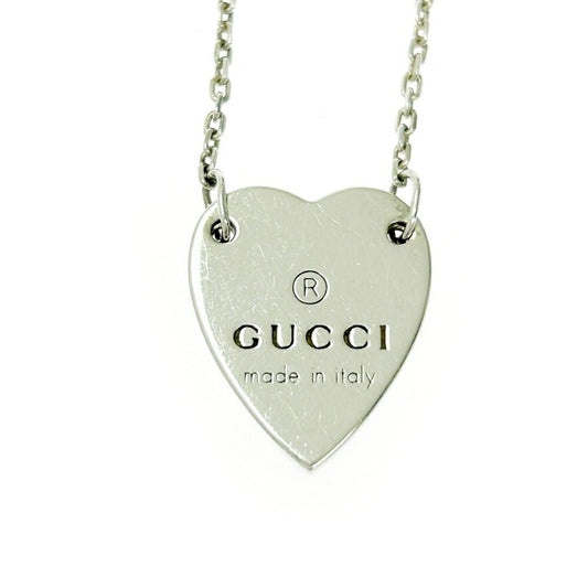GUCCI Necklace Pendant Heart Silver 925 Women Accessory Authentic