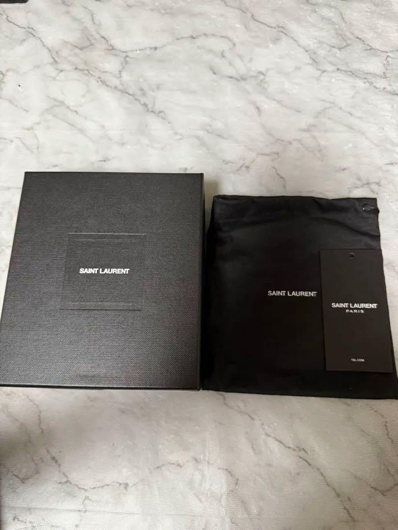 Saint Laurent Tri-fold Wallet Compact Purse YSL Cassandra Black Authentic