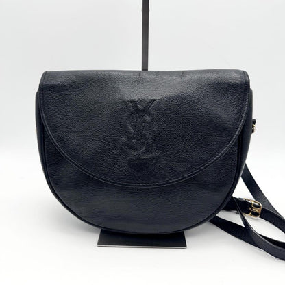 Saint Laurent Shoulder Bag Purse YSL Cassandra Black Leather Authentic