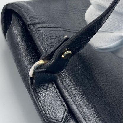 Saint Laurent Shoulder Bag Purse YSL Cassandra Black Leather Authentic