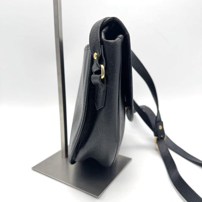 Saint Laurent Shoulder Bag Purse YSL Cassandra Black Leather Authentic