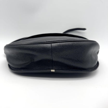 Saint Laurent Shoulder Bag Purse YSL Cassandra Black Leather Authentic