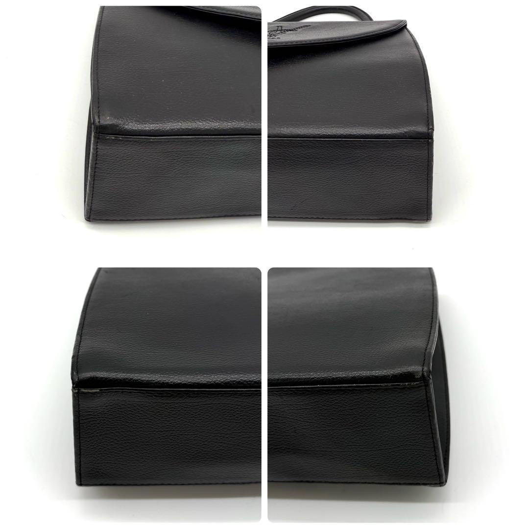 Saint Laurent Hand Bag Tote Purse YSL Cassandra Leather Black Authentic