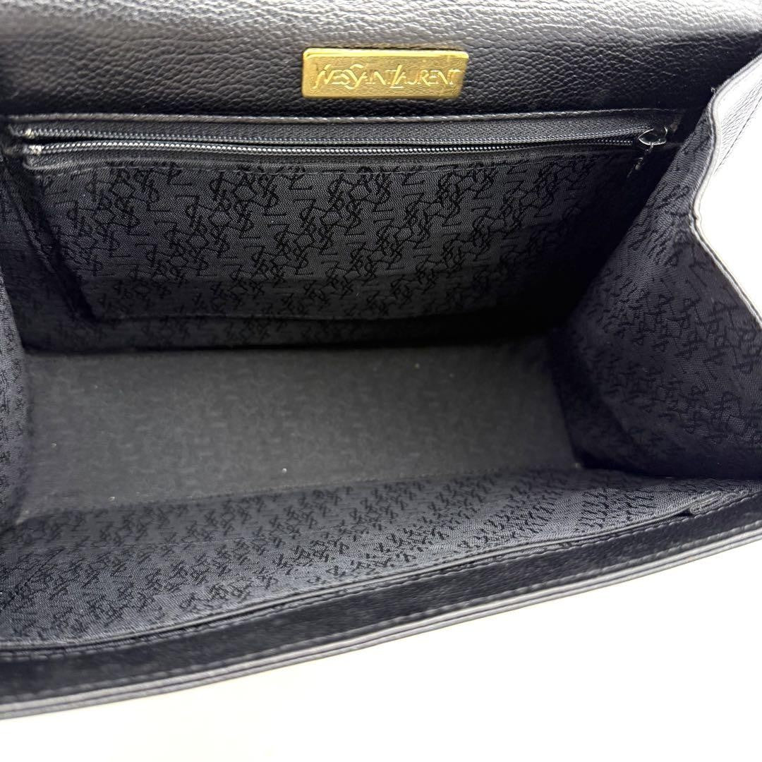 Saint Laurent Hand Bag Tote Purse YSL Cassandra Leather Black Authentic