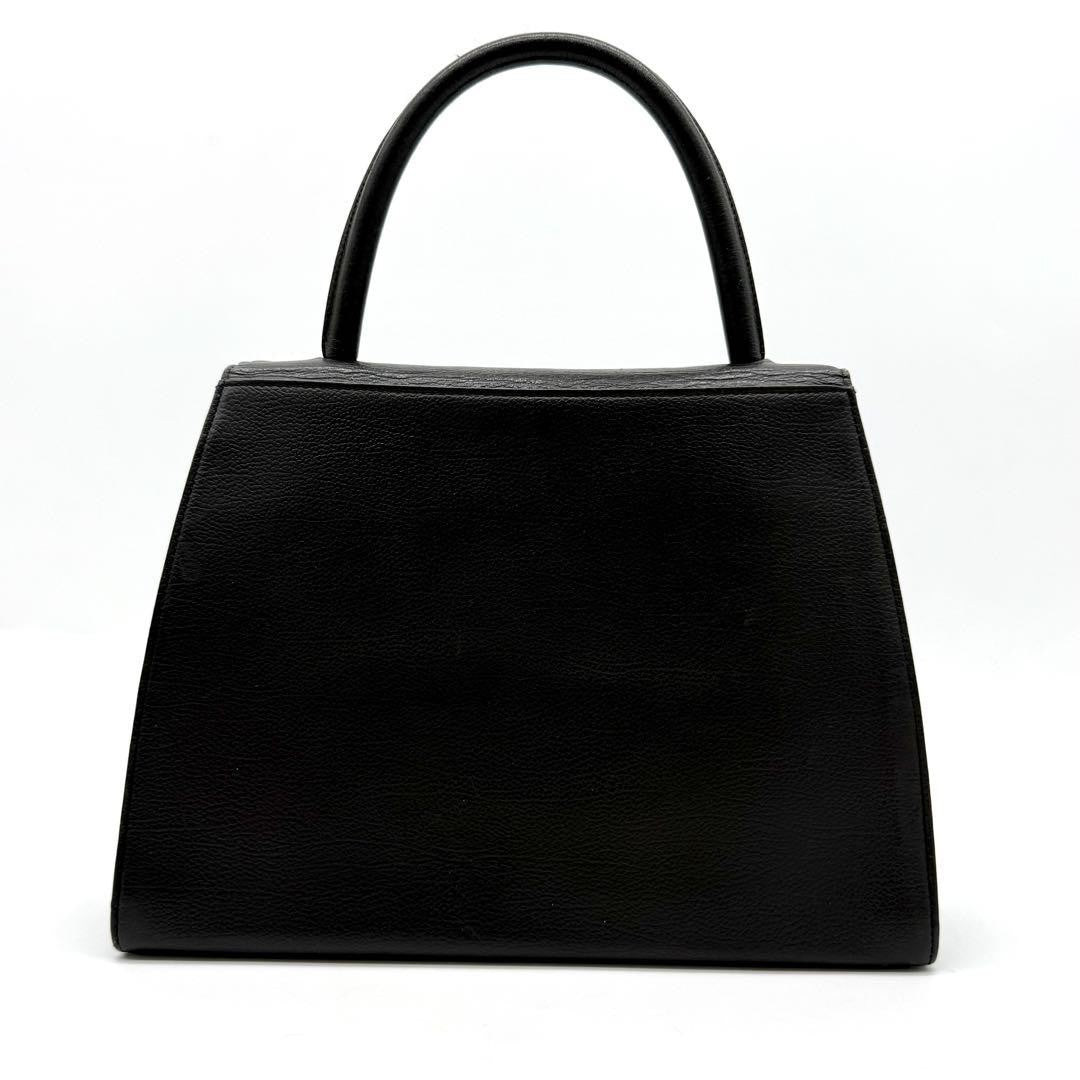 Saint Laurent Hand Bag Tote Purse YSL Cassandra Leather Black Authentic