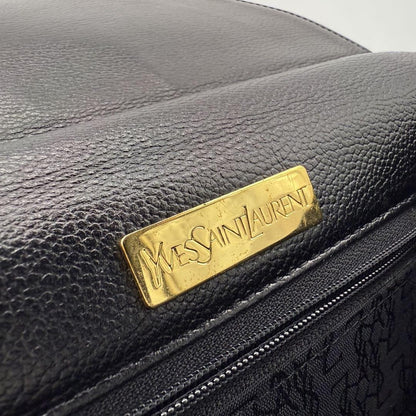 Saint Laurent Hand Bag Tote Purse YSL Cassandra Leather Black Authentic