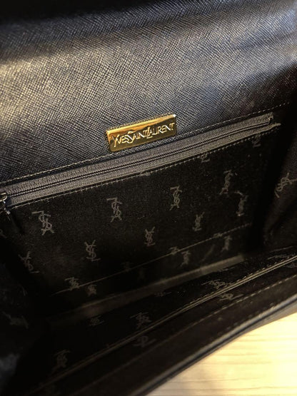 Saint Laurent Hand Bag Tote Purse YSL Cassandra Black Authentic