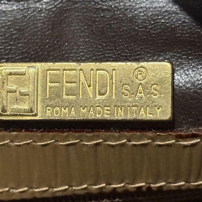 FENDI Shoulder Bag Purse FF Zucca PVC Leather Brown Authentic