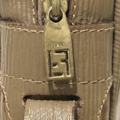 FENDI Shoulder Bag Purse FF Zucca PVC Leather Brown Authentic