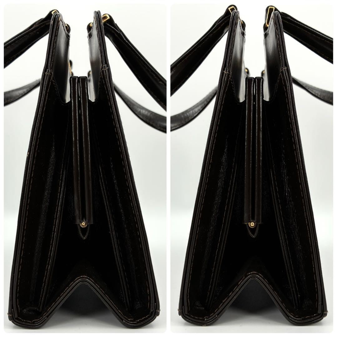FENDI Hand Bag Tote Purse Leather Brown Authentic