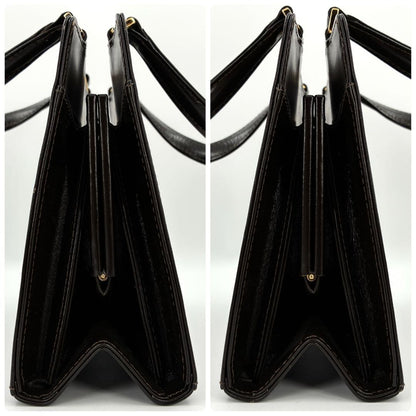 FENDI Hand Bag Tote Purse Leather Brown Authentic