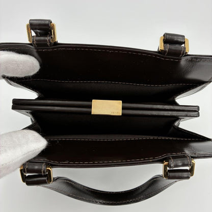 FENDI Hand Bag Tote Purse Leather Brown Authentic