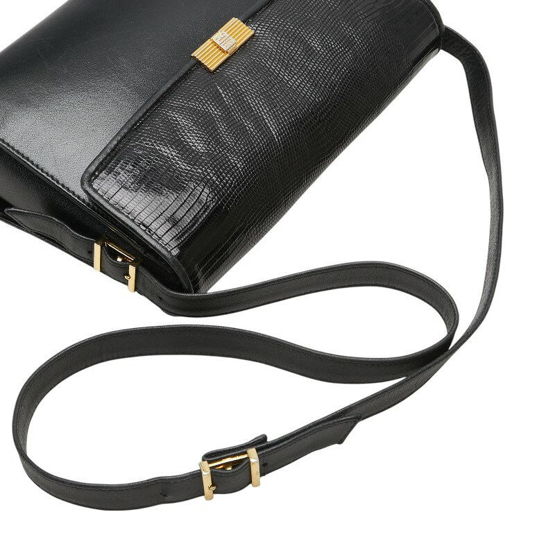 GIVENCHY Shoulder Bag Purse 4G Leather Black Authentic