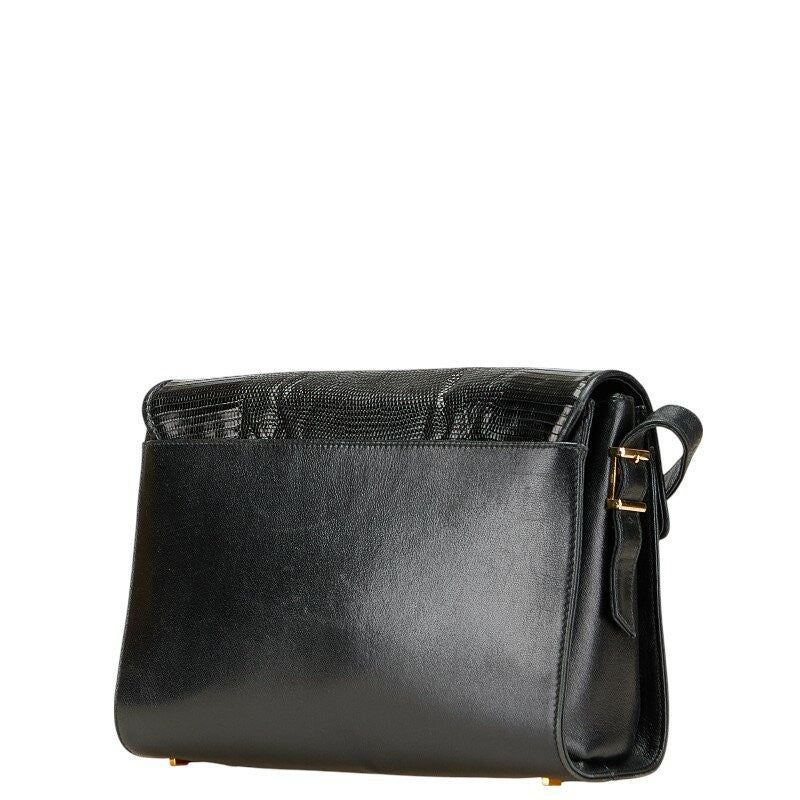 GIVENCHY Shoulder Bag Purse 4G Leather Black Authentic