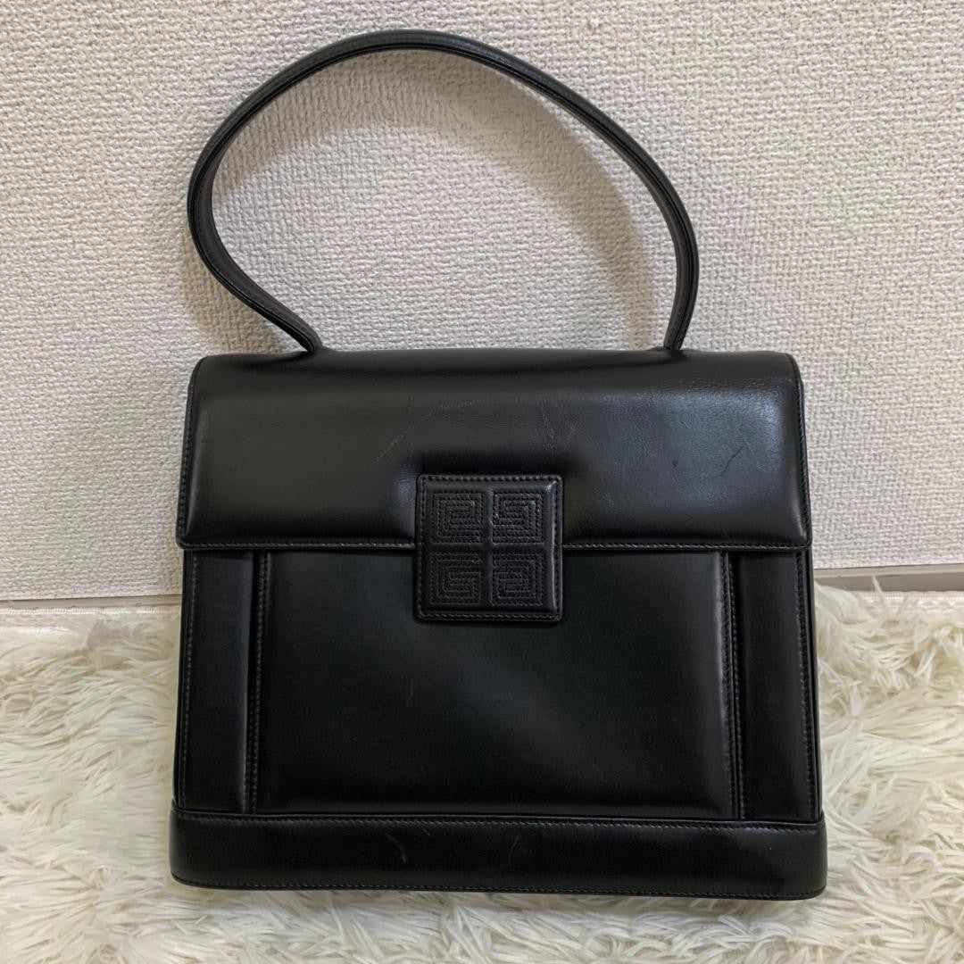 GIVENCHY Hand Bag Tote Purse 4G Leather Black Authentic