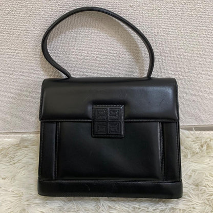 GIVENCHY Hand Bag Tote Purse 4G Leather Black Authentic