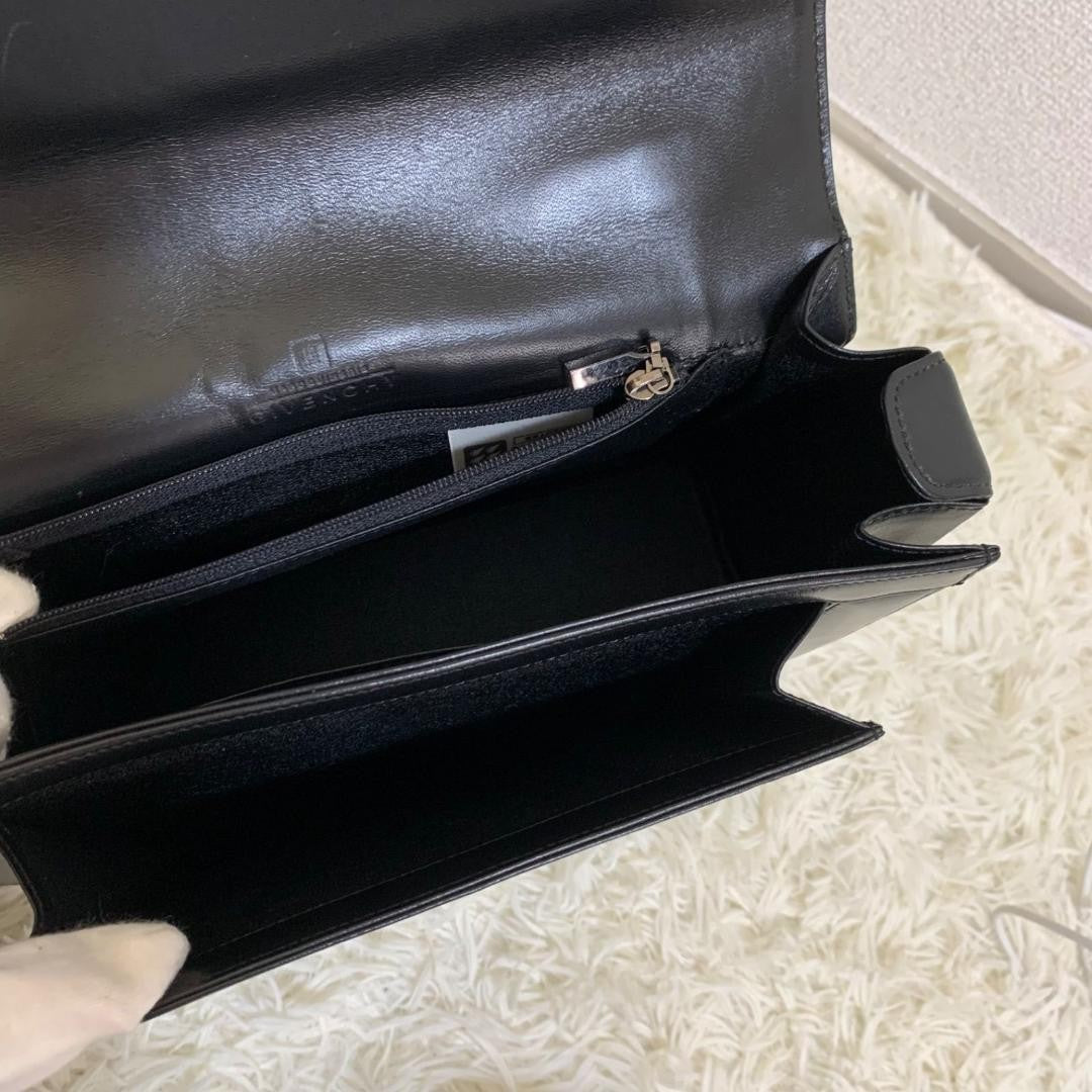 GIVENCHY Hand Bag Tote Purse 4G Leather Black Authentic