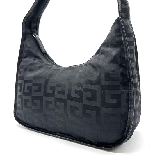 GIVENCHY Shoulder Bag Purse 4G Nylon Leather Black Authentic