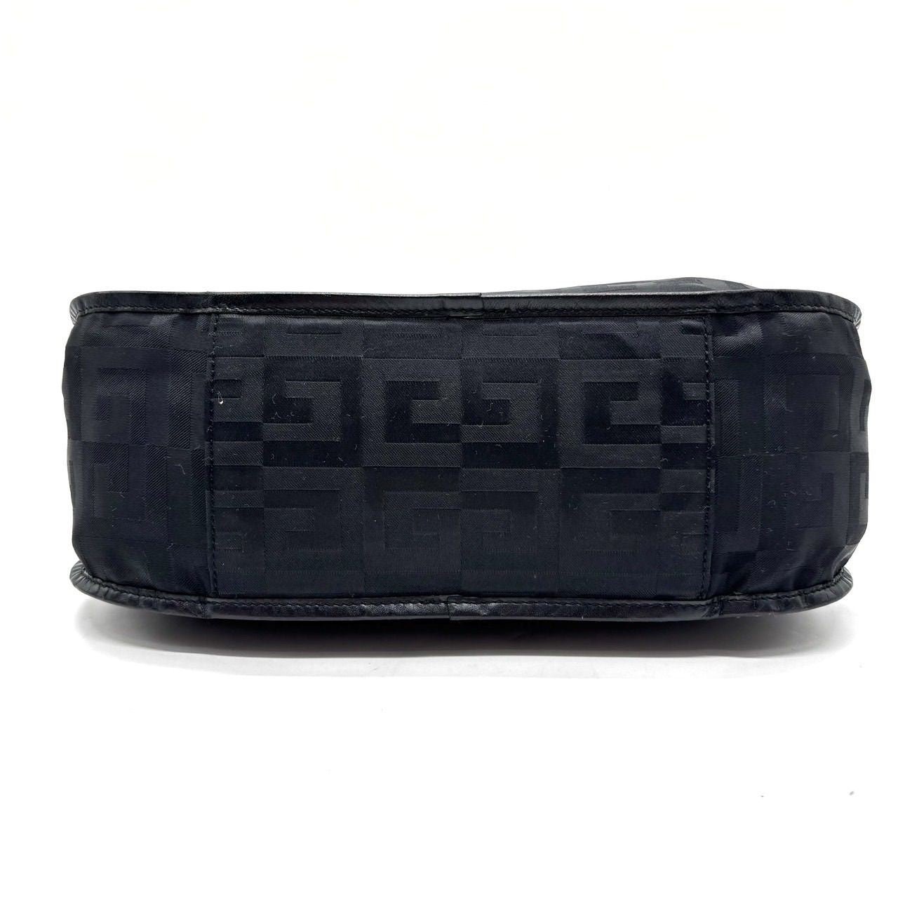 GIVENCHY Shoulder Bag Purse 4G Nylon Leather Black Authentic