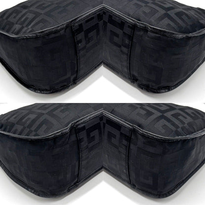 GIVENCHY Shoulder Bag Purse 4G Nylon Leather Black Authentic