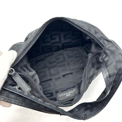 GIVENCHY Shoulder Bag Purse 4G Nylon Leather Black Authentic