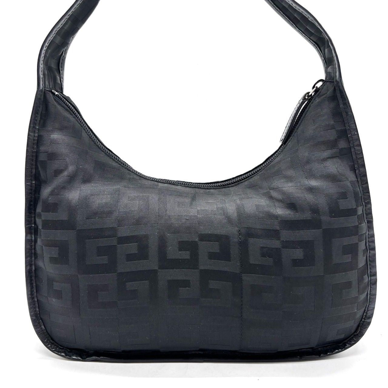 GIVENCHY Shoulder Bag Purse 4G Nylon Leather Black Authentic