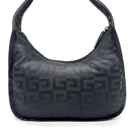 GIVENCHY Shoulder Bag Purse 4G Nylon Leather Black Authentic