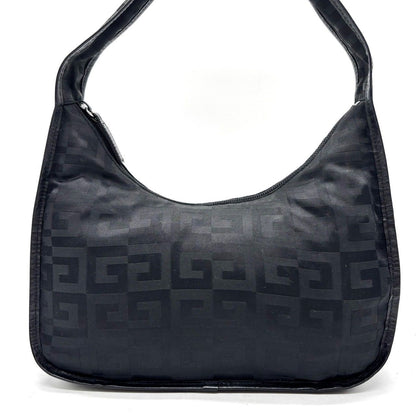 GIVENCHY Shoulder Bag Purse 4G Nylon Leather Black Authentic