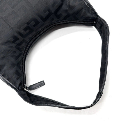 GIVENCHY Shoulder Bag Purse 4G Nylon Leather Black Authentic
