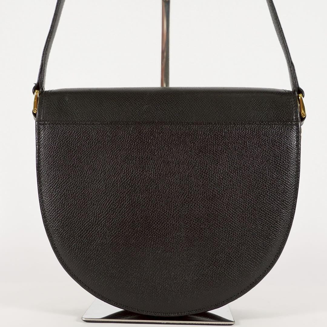 Valentino Garavani Shoulder Bag Purse Logo Leather Black Authentic
