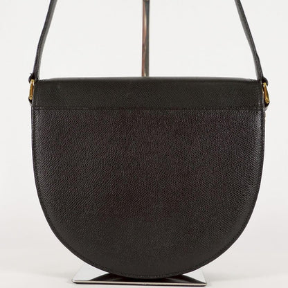 Valentino Garavani Shoulder Bag Purse Logo Leather Black Authentic