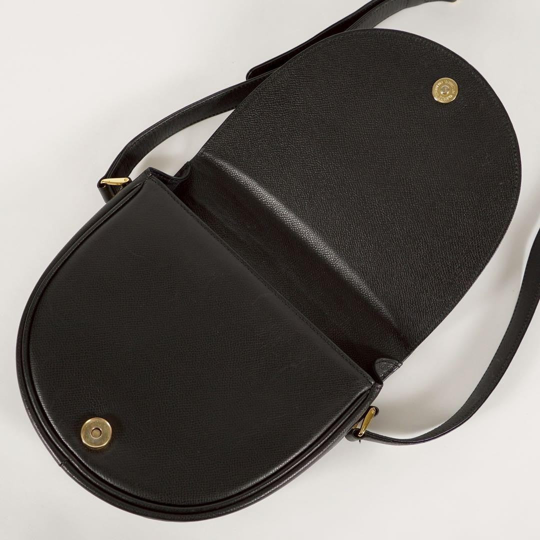 Valentino Garavani Shoulder Bag Purse Logo Leather Black Authentic