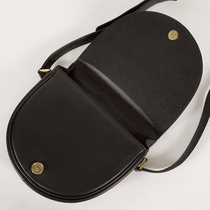 Valentino Garavani Shoulder Bag Purse Logo Leather Black Authentic