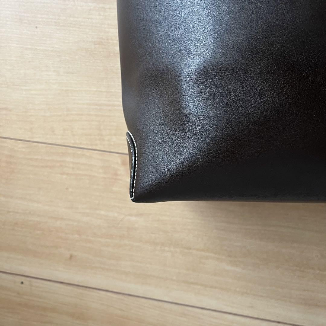TOD'S Hand Bag Tote Purse Logo Leather Brown Authentic