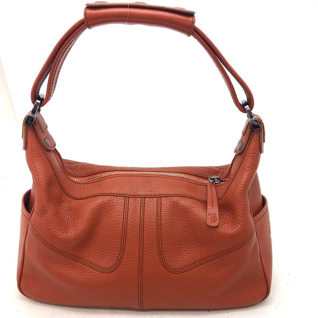TOD'S Hand Shoulder Bag Tote Purse Leather Brown Authentic