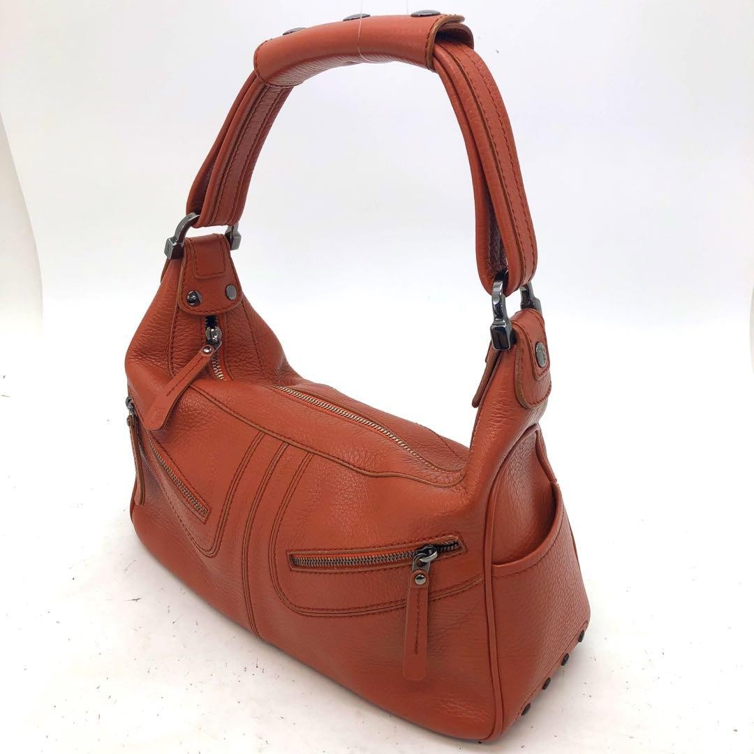 TOD'S Hand Shoulder Bag Tote Purse Leather Brown Authentic