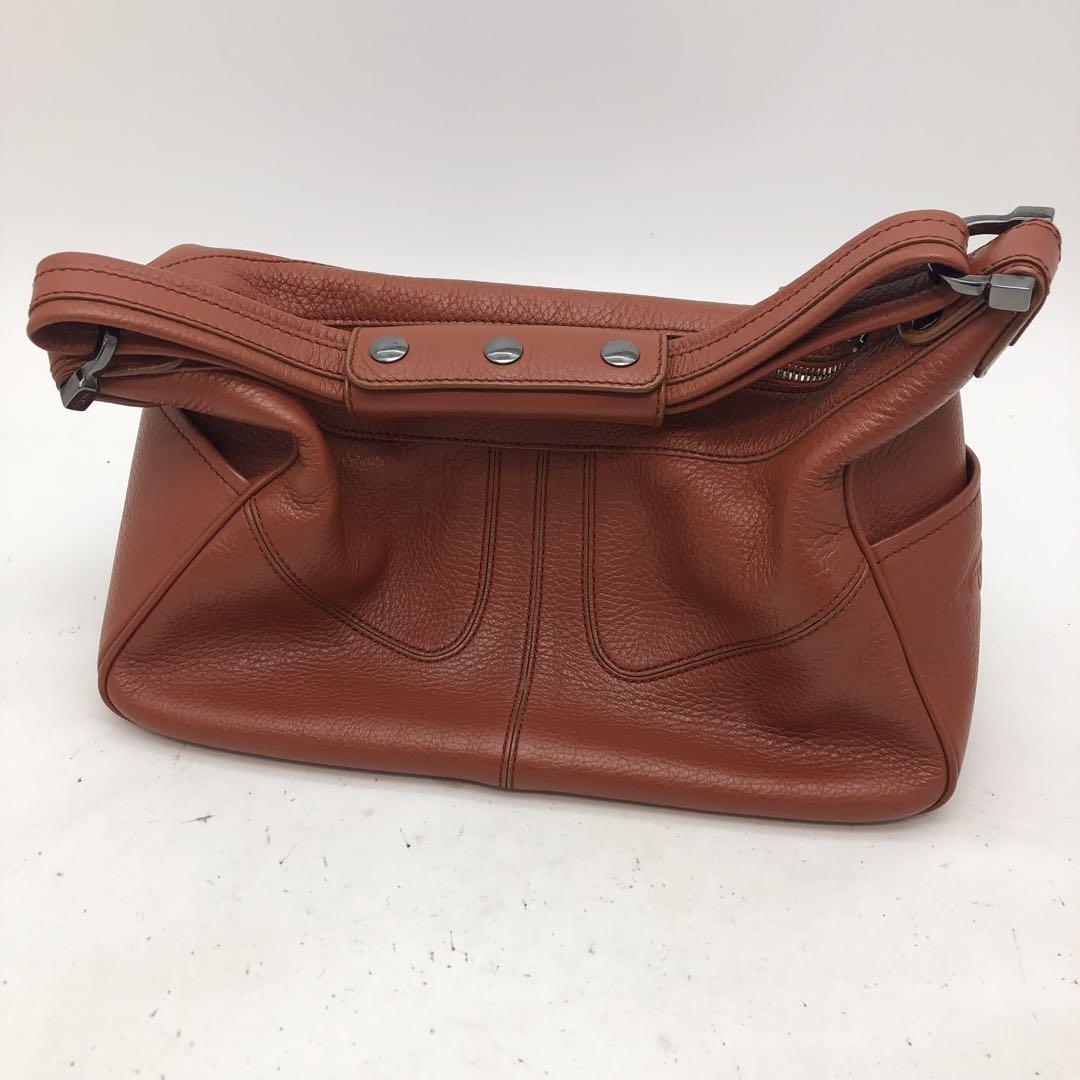 TOD'S Hand Shoulder Bag Tote Purse Leather Brown Authentic