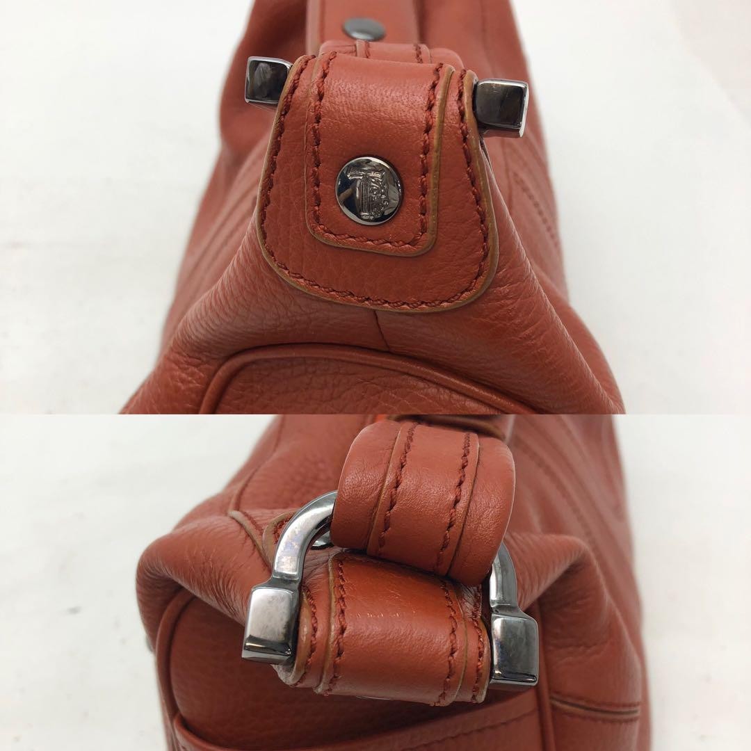 TOD'S Hand Shoulder Bag Tote Purse Leather Brown Authentic