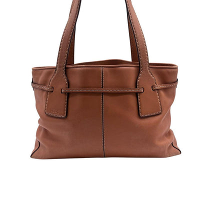 TOD'S Hand Bag Tote Purse Leather Camel Authentic