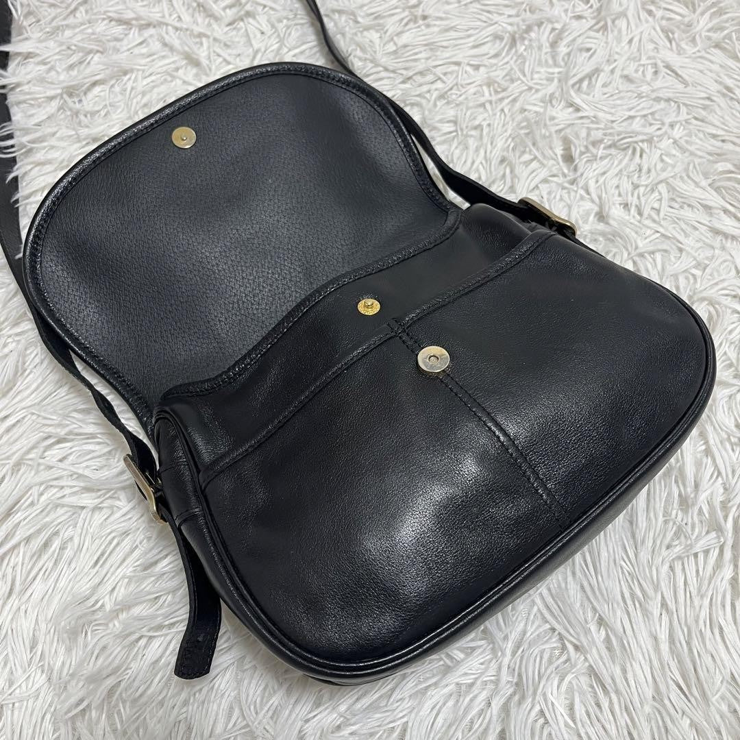 Longchamp Shoulder Bag Purse Leather Black Authentic