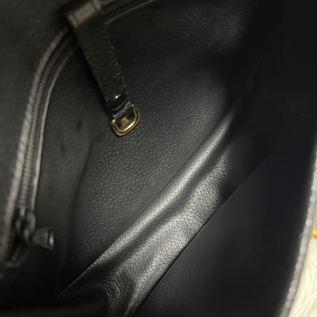 Longchamp Shoulder Bag Purse Leather Black Authentic