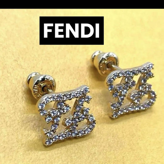 FENDI Earrings Gold Women Accessory Authentic