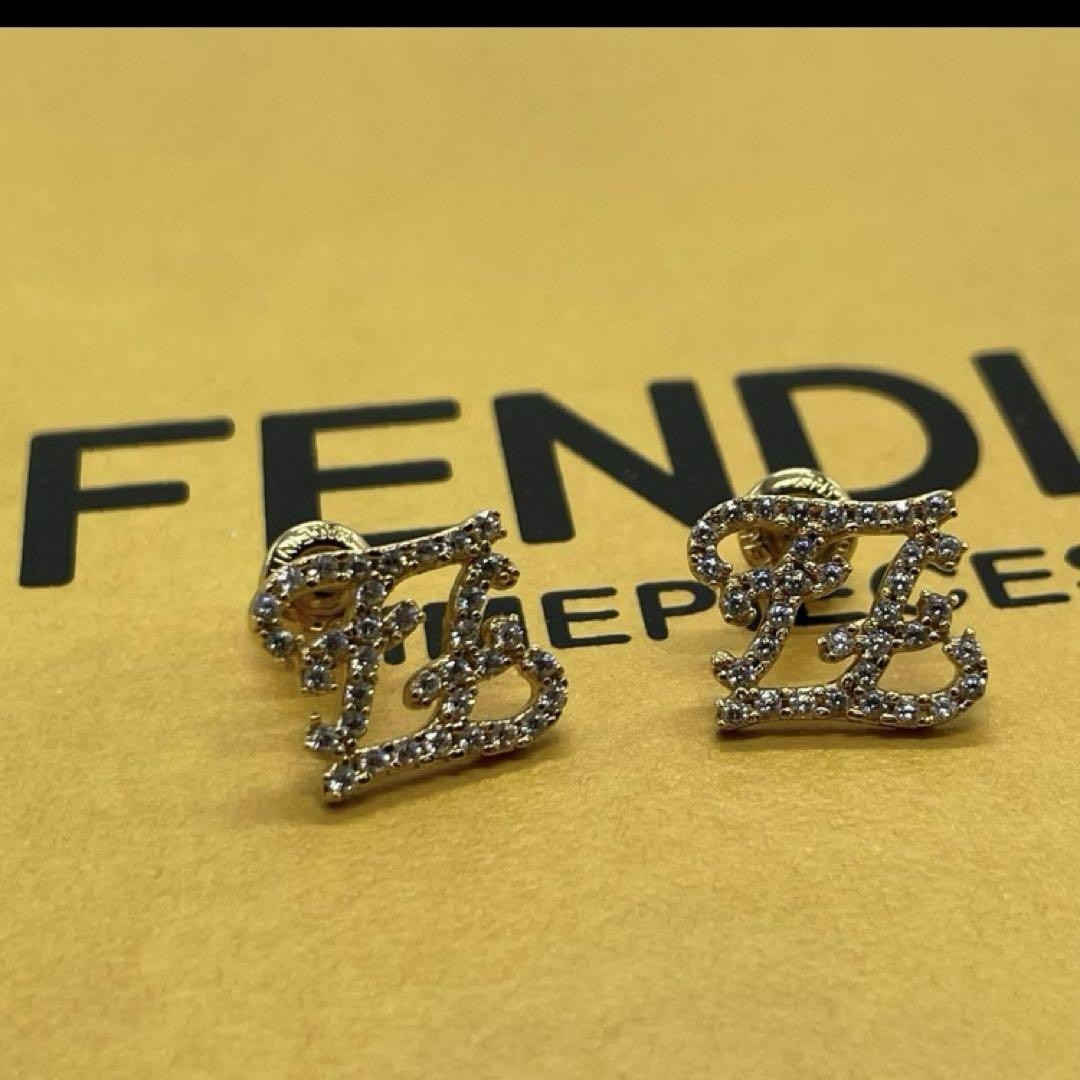 FENDI Earrings Gold Women Accessory Authentic